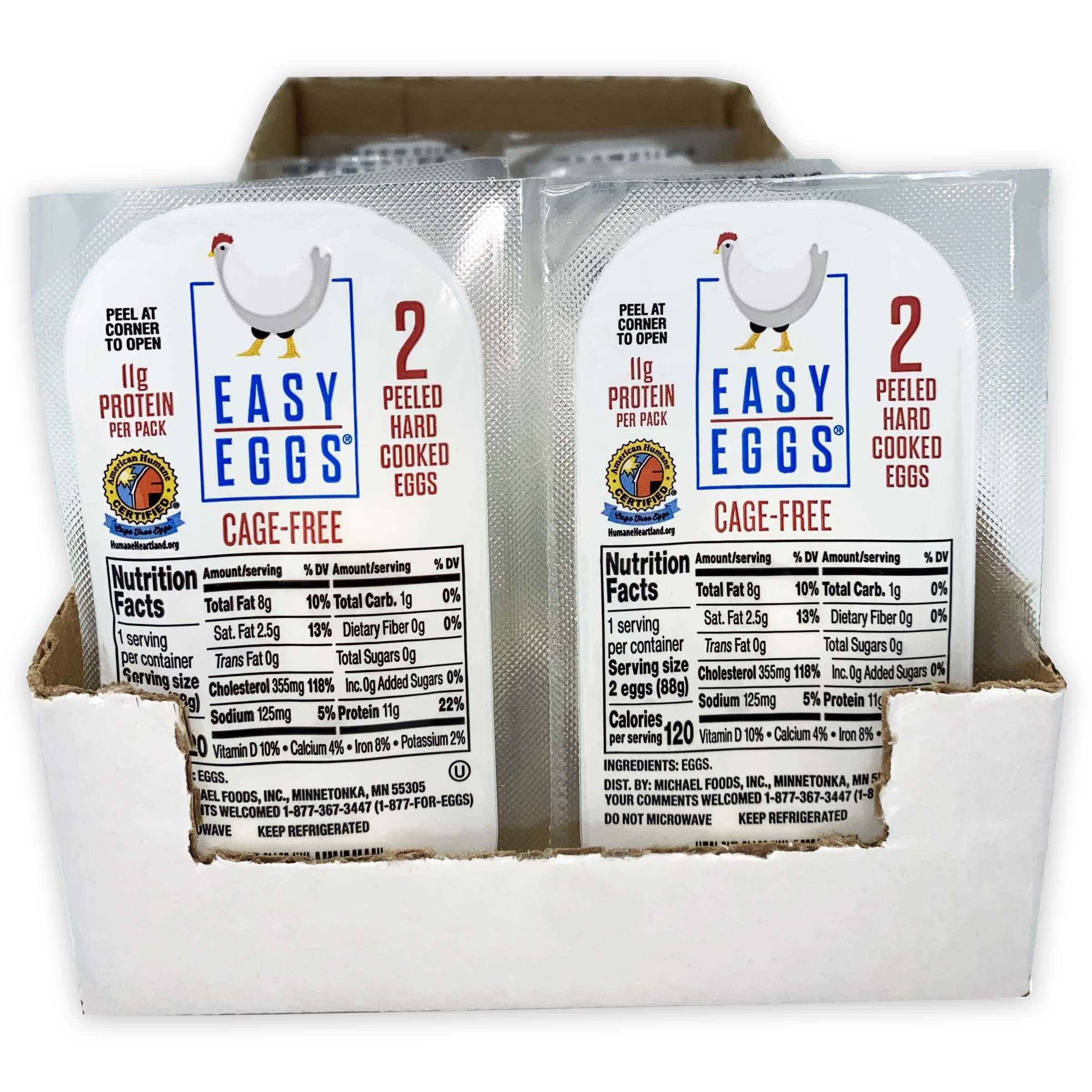 Easy Eggs® Cage-Free Peeled Hard Cooked Eggs, 14/2 Count Grab 'N Go Dry Packs