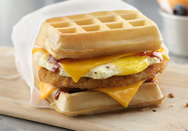 Chicken Fried Egg Waffle Sandwich